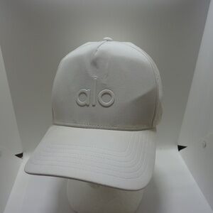 Alo District Trucker Hat Unisex WHITE Embroidered Logo Baseball Cap Hat One Size